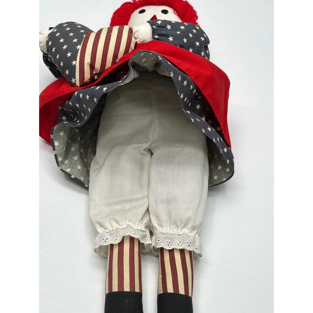 Vintage 1776 BiCentennial patriotic Raggedy Ann handmade‎ Rag Doll Heart
